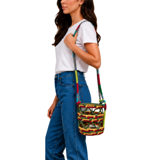 Bolsa Cesta de Palha Nannacay