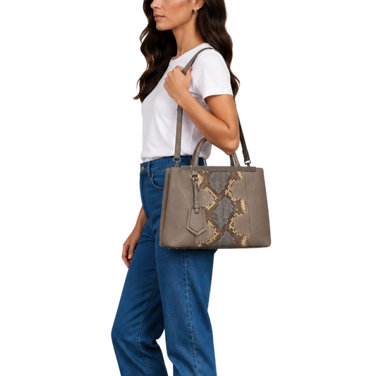 Bolsa Petite 2 Jours Pitone Indio Bicolor Fendi