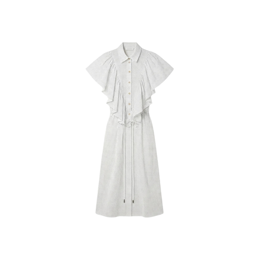 Vestido Poa Branco Paula Raia