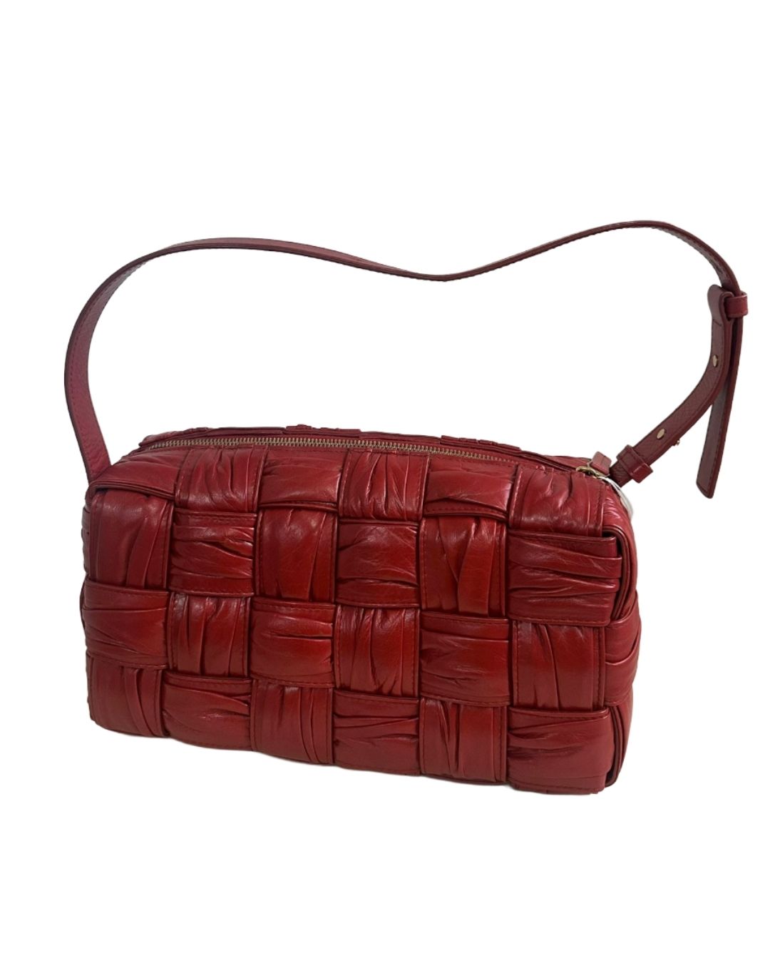 BOLSA VERMELHA BOTTEGA VENETA INTRECCIATO CASSETEE PADDED