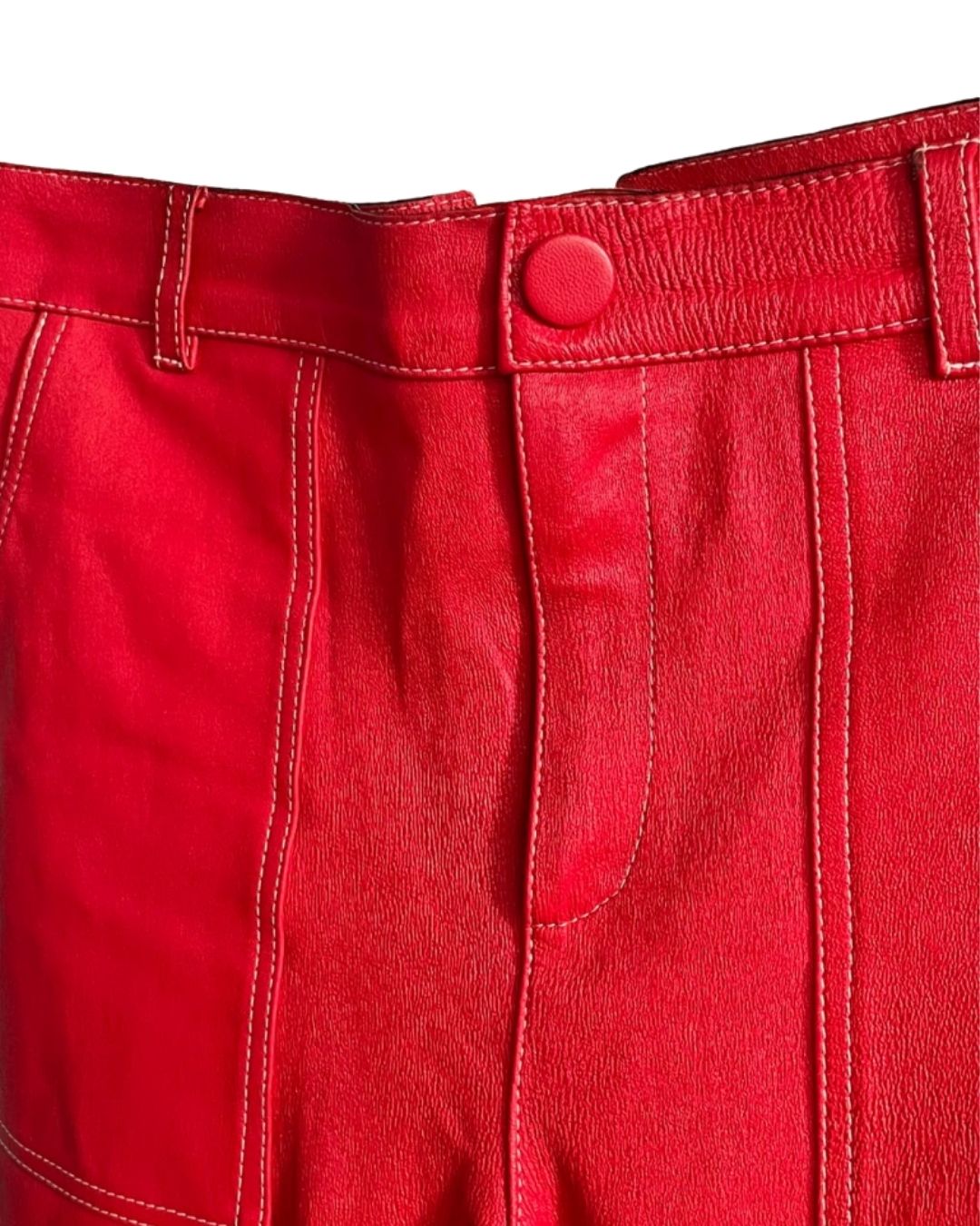 CALÇA COURO VERMELHA NK