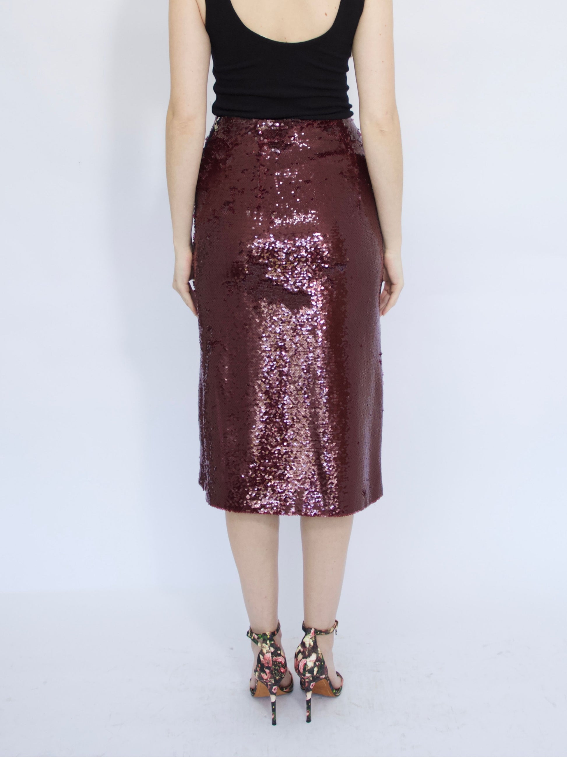 Saia Paetê Vinho NK