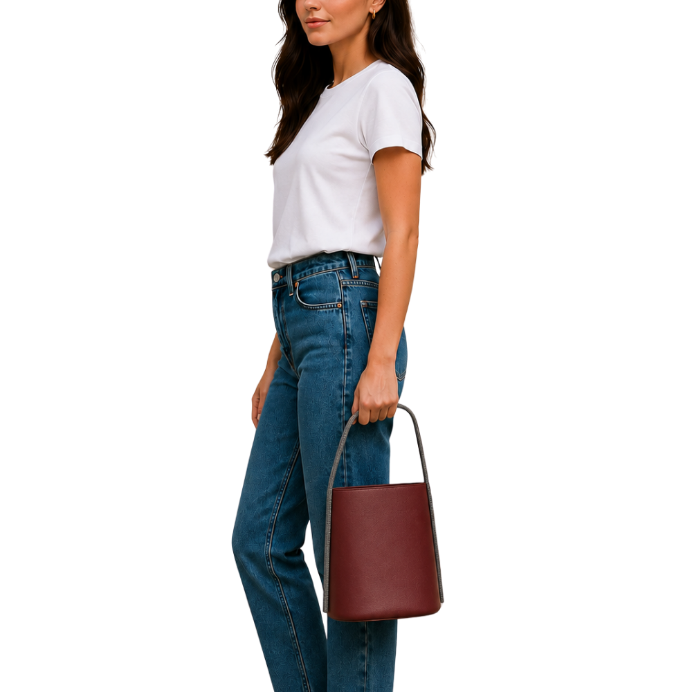 BOLSA BUCKET VINHO CARLOTTE