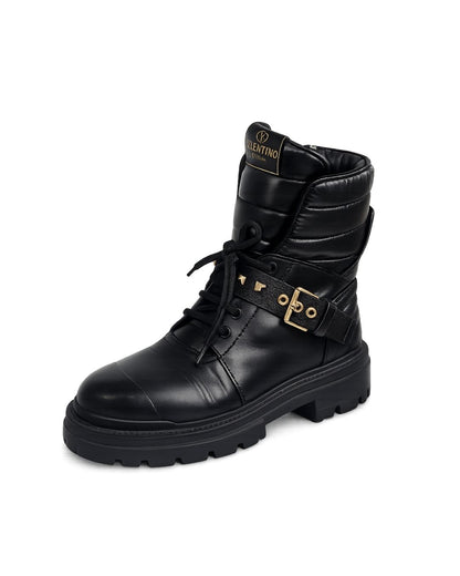 BOTA COURO PRETO VALENTINO