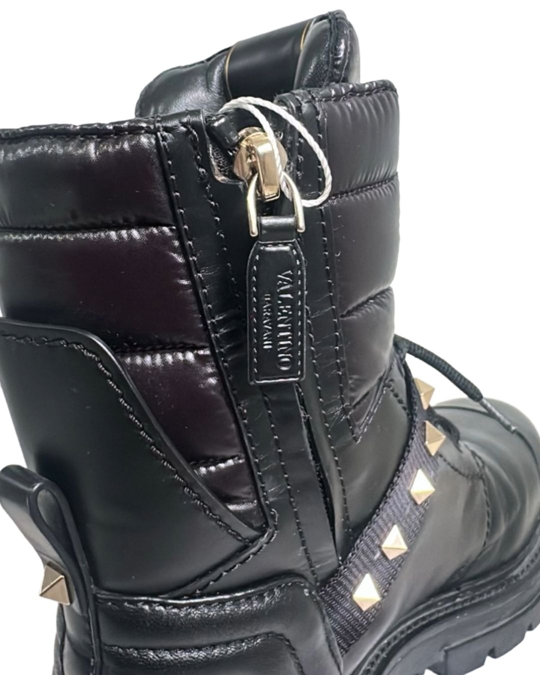 BOTA COURO PRETO VALENTINO