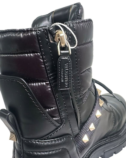 BOTA COURO PRETO VALENTINO