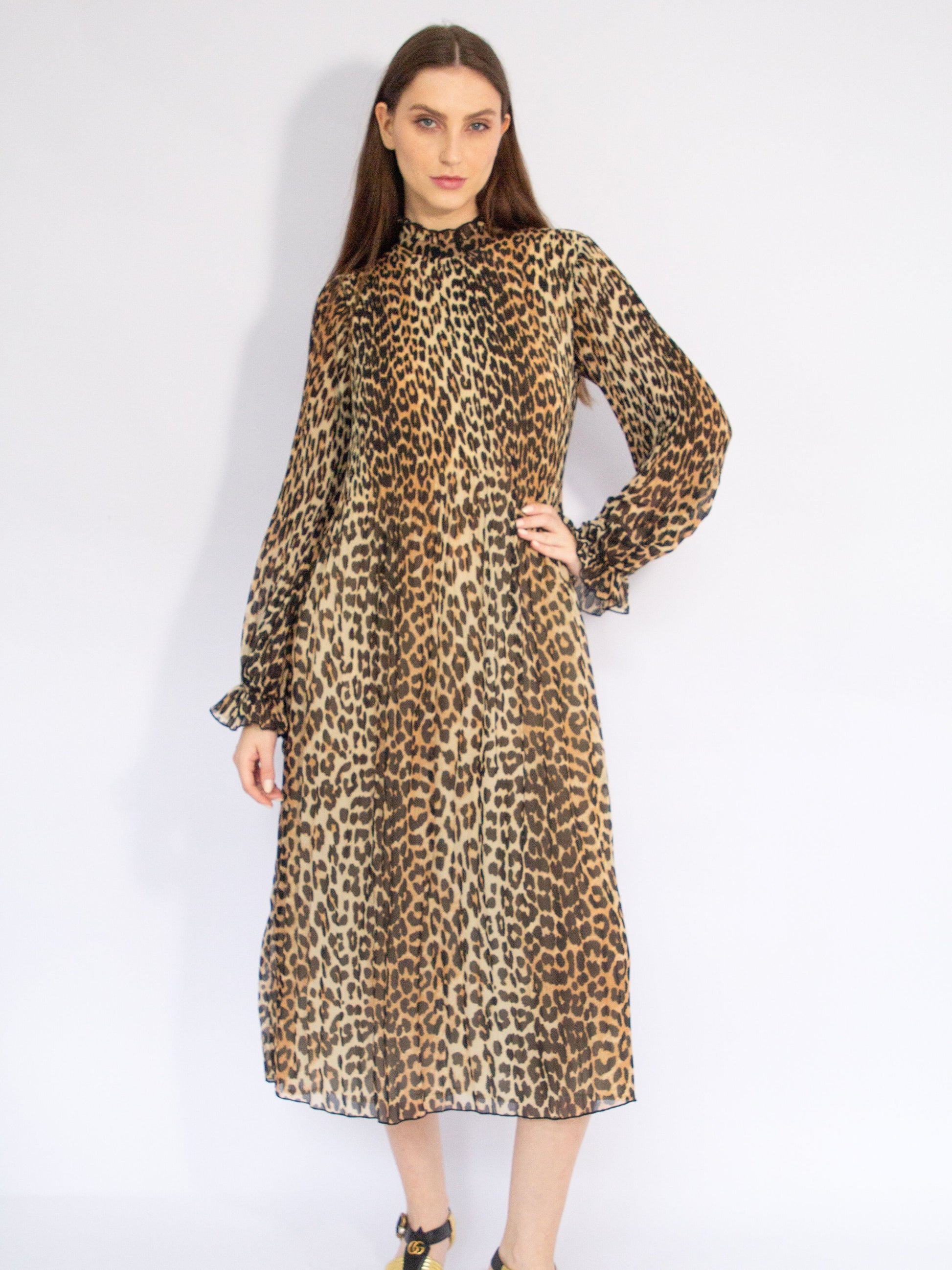 Vestido Animal Print Ganni