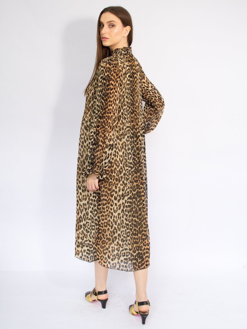 Vestido Animal Print Ganni
