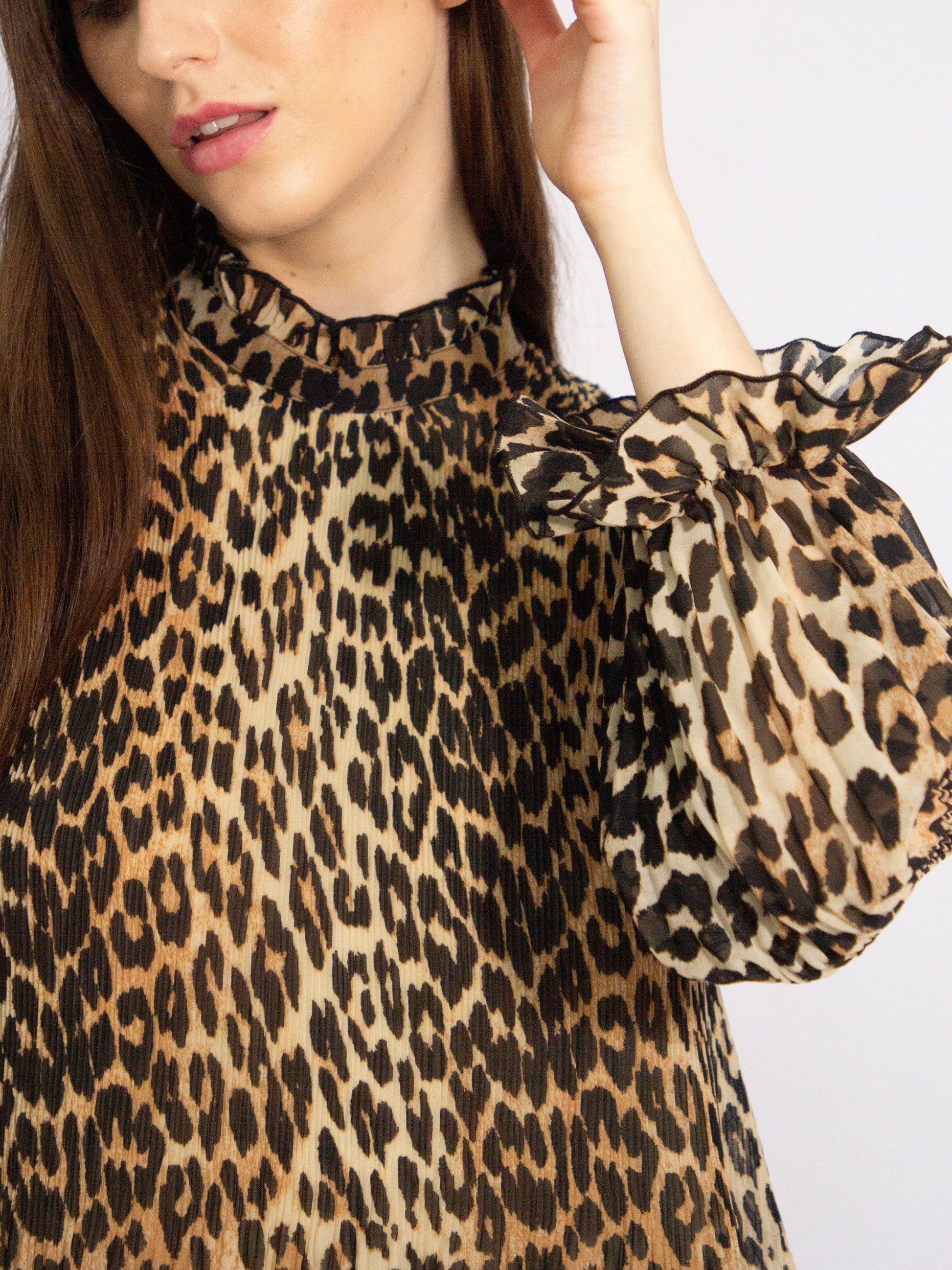 Vestido Animal Print Ganni