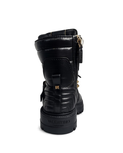 BOTA COURO PRETO VALENTINO