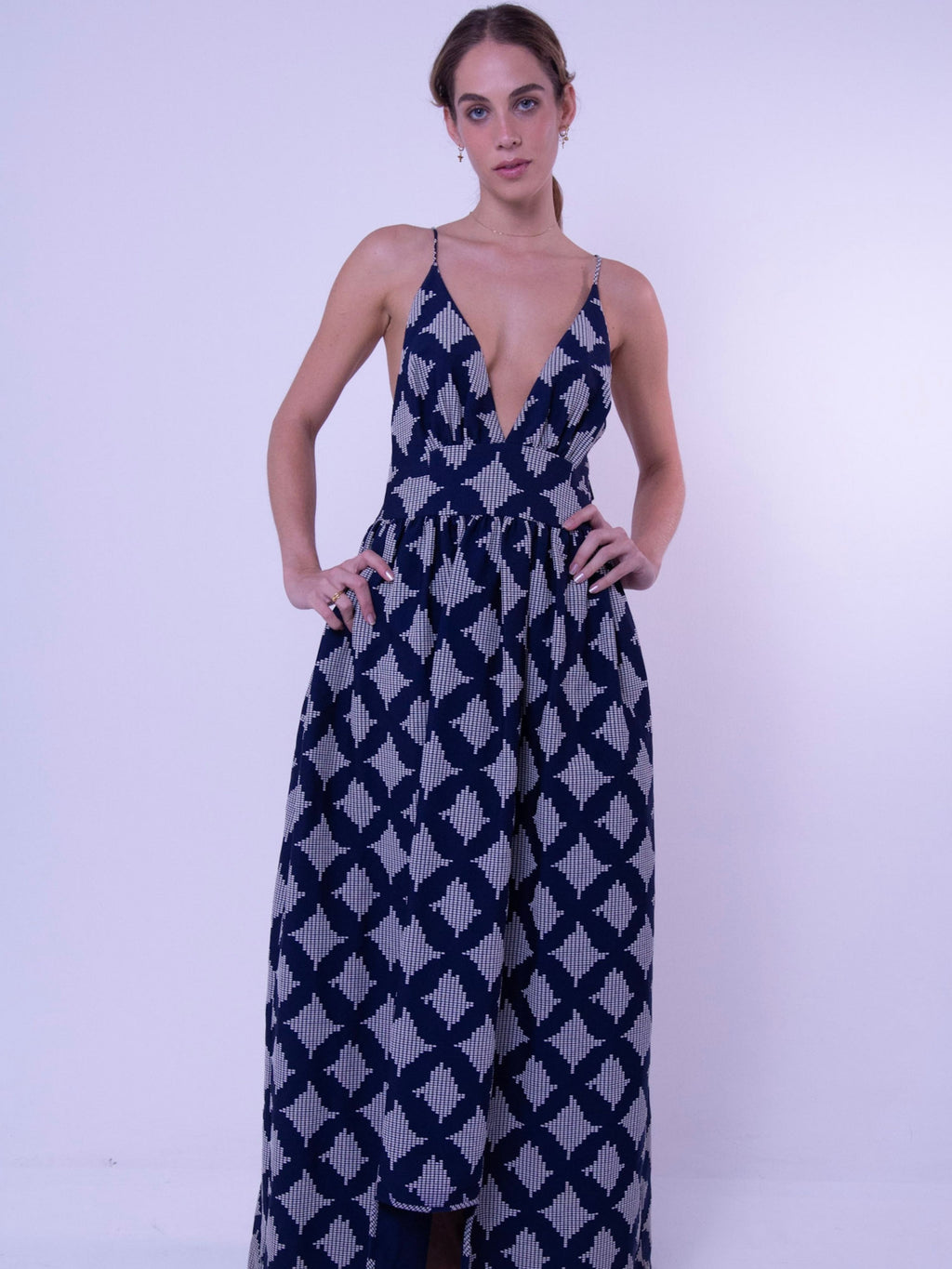 Vestido Bordado Azul Paula Raia