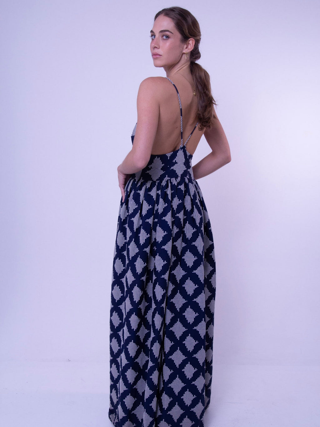 Vestido Bordado Azul Paula Raia