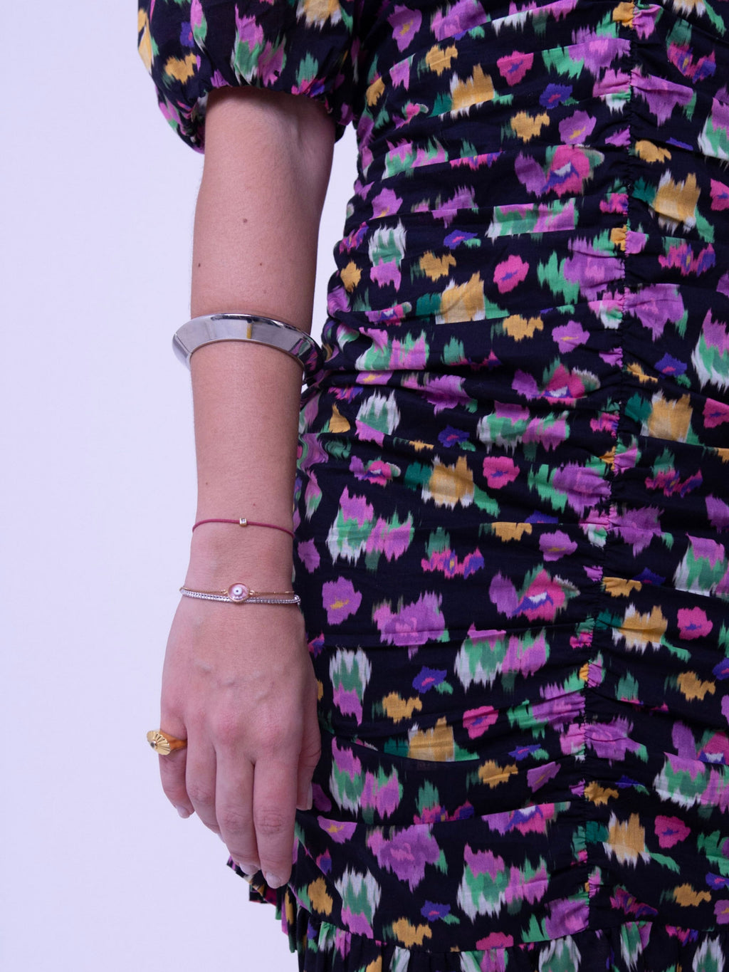 Vestido Franzido Estampado Cris Barros