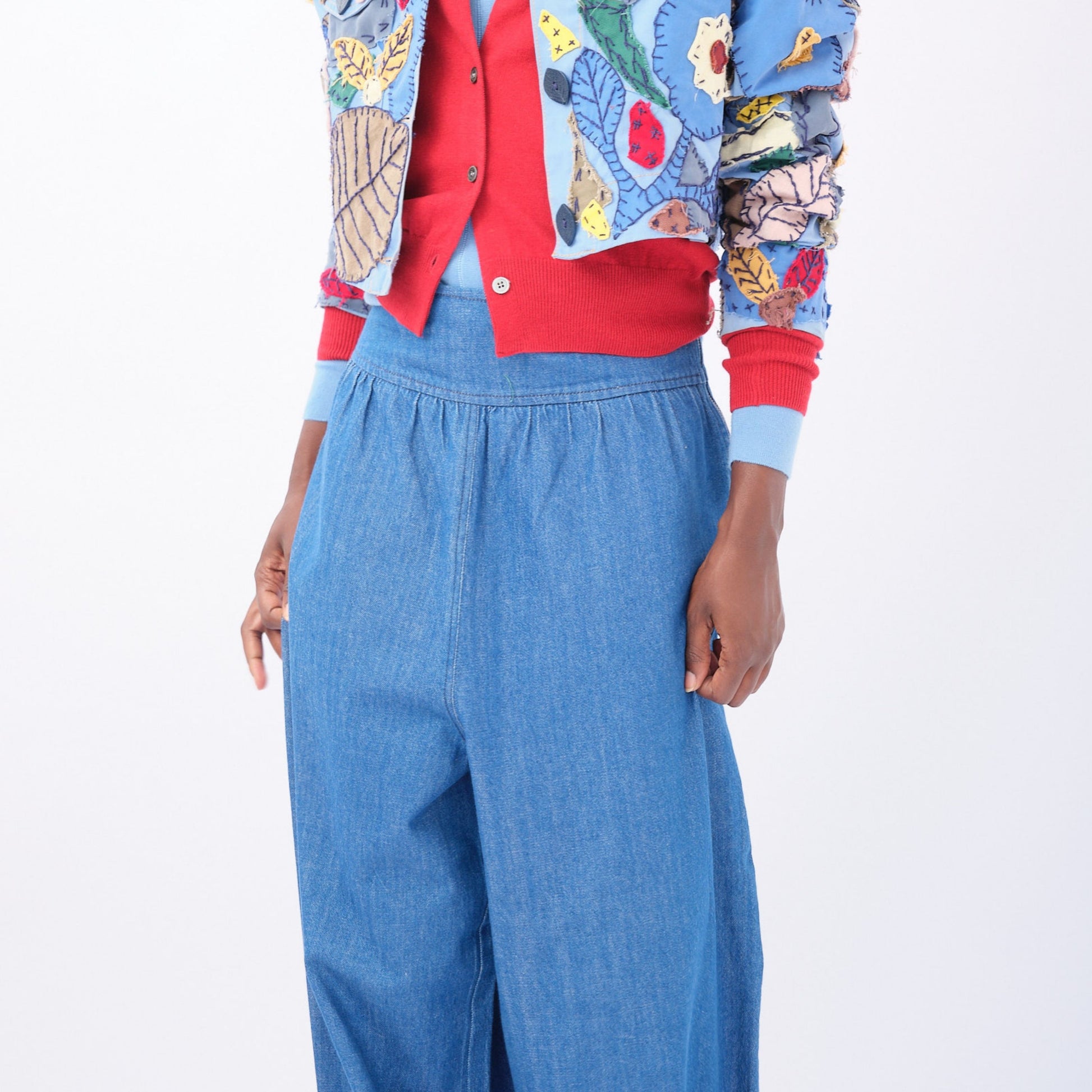 Calça jeans pantalona Paula Raia