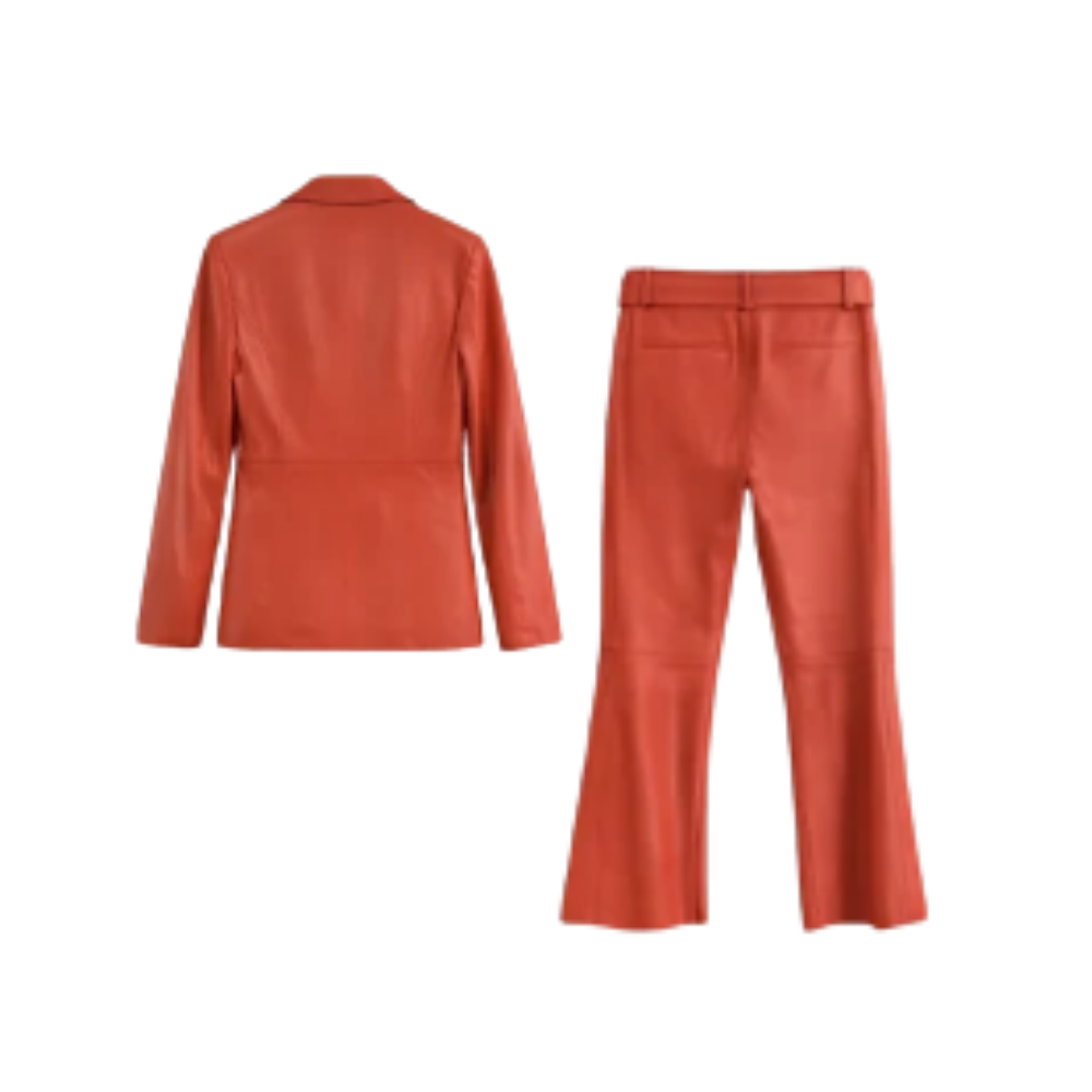 Conjunto Couro Laranja Nk