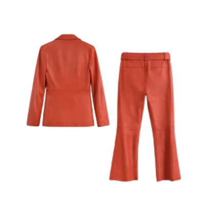 Conjunto Couro Laranja Nk