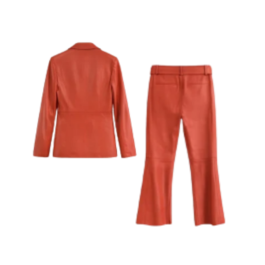 Conjunto Couro Laranja Nk