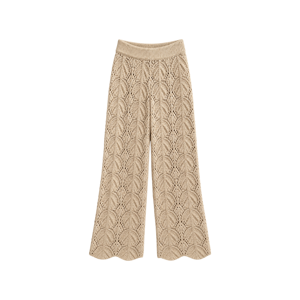 Calça Bege de Tricot Framed