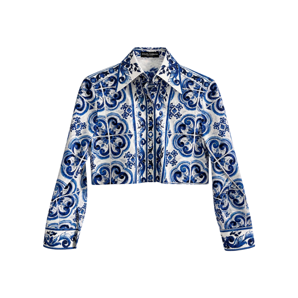 Camisa Azul Estampada Dolce & Gabbana