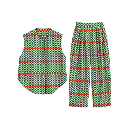 Conjunto Quadriculado Multicolorido Paula Raia