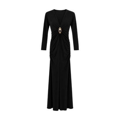 Vestido Preto Franzido Cris Barros