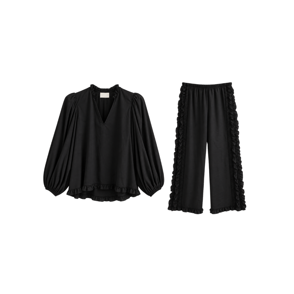 Conjunto Preto Bufante Paula Raia