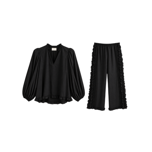 Conjunto Preto Bufante Paula Raia