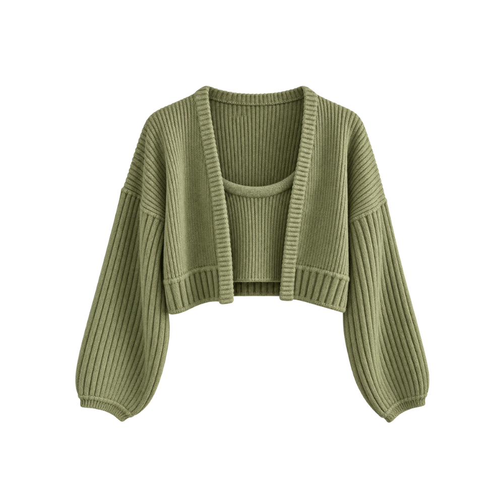 Conjunto Tricot Verde Framed