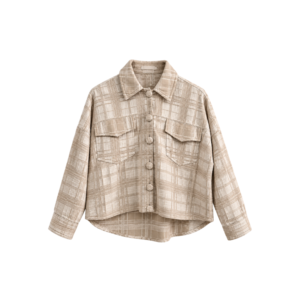 Camisa Xadrez Bege Nanna