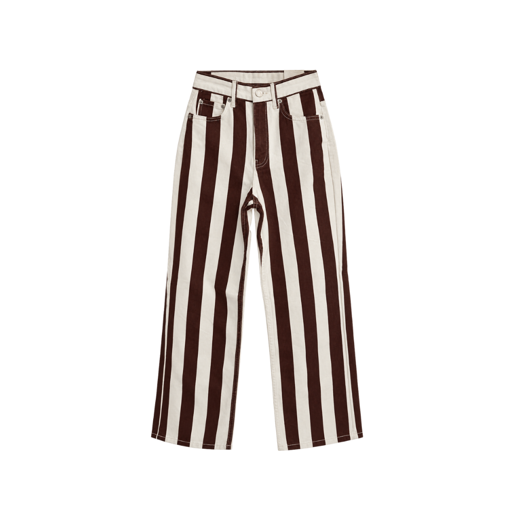 Calça Cropped Listrada Pull&Bear
