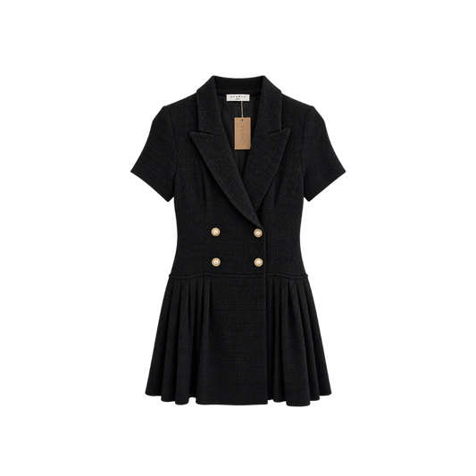 Vestido Tweed Preto Sandro