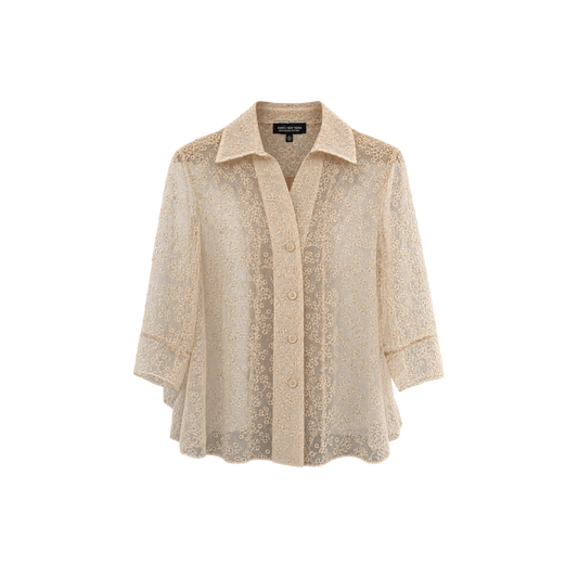 Camisa Renda Bege Jones NY