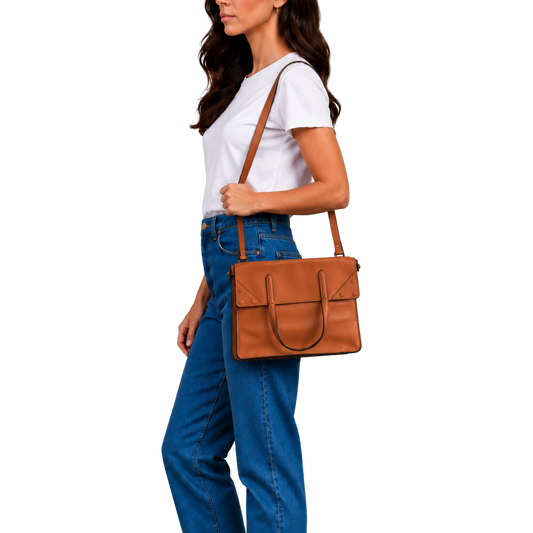 Bolsa Couro Laranja Fendi