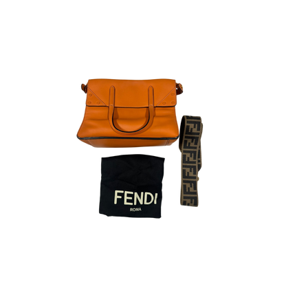 Bolsa Couro Laranja Fendi