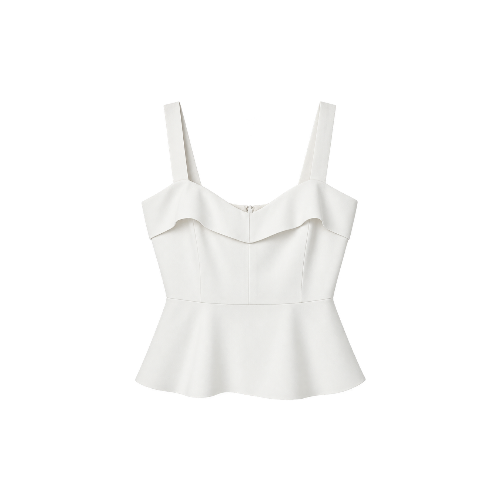 Blusa com Babado Branca Andrea Marques