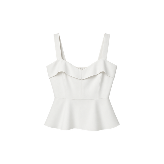 Blusa com Babado Branca Andrea Marques
