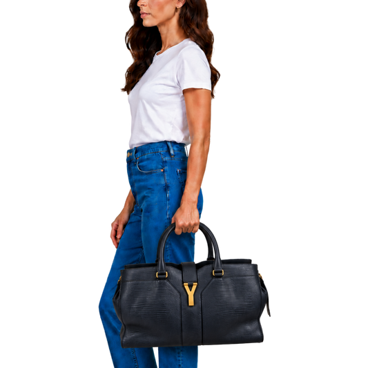Bolsa Cabas Couro Yves Saint Laurent