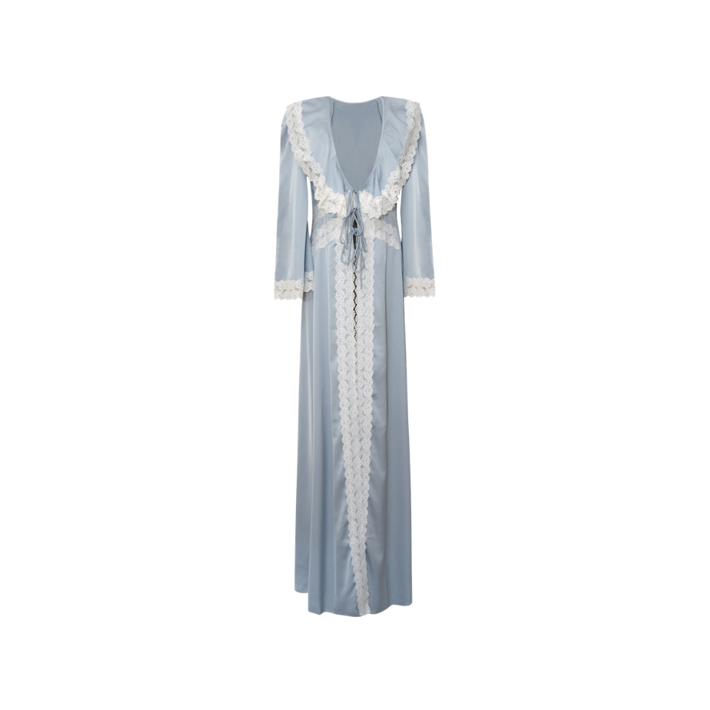 Conjunto Robe Camisola Longo Azul