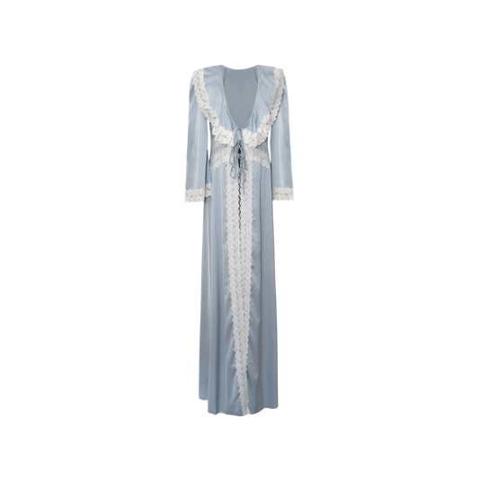 Conjunto Robe Camisola Longo Azul