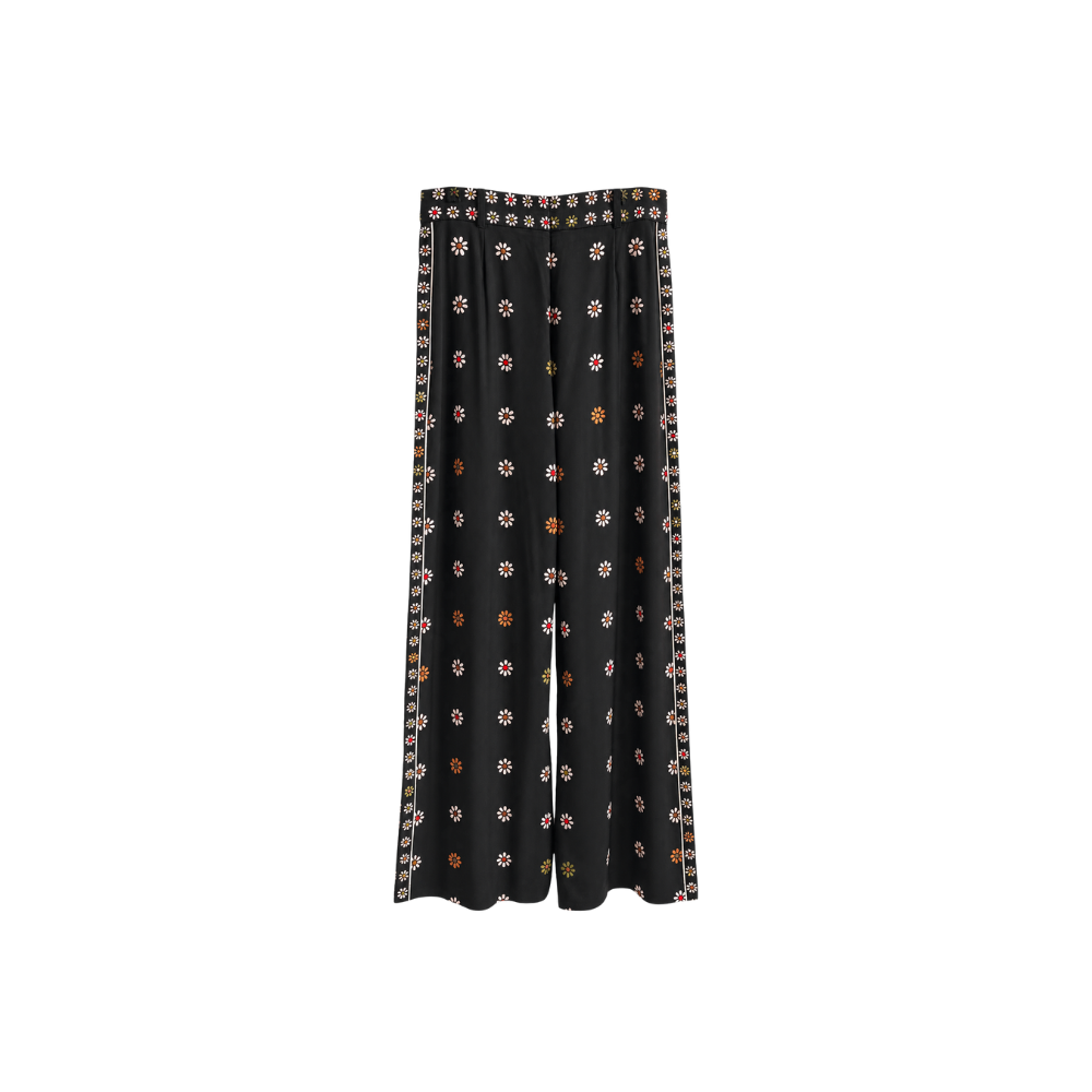 Calça Preta Estampada Zimmermann