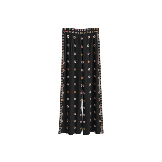 Calça Preta Estampada Zimmermann