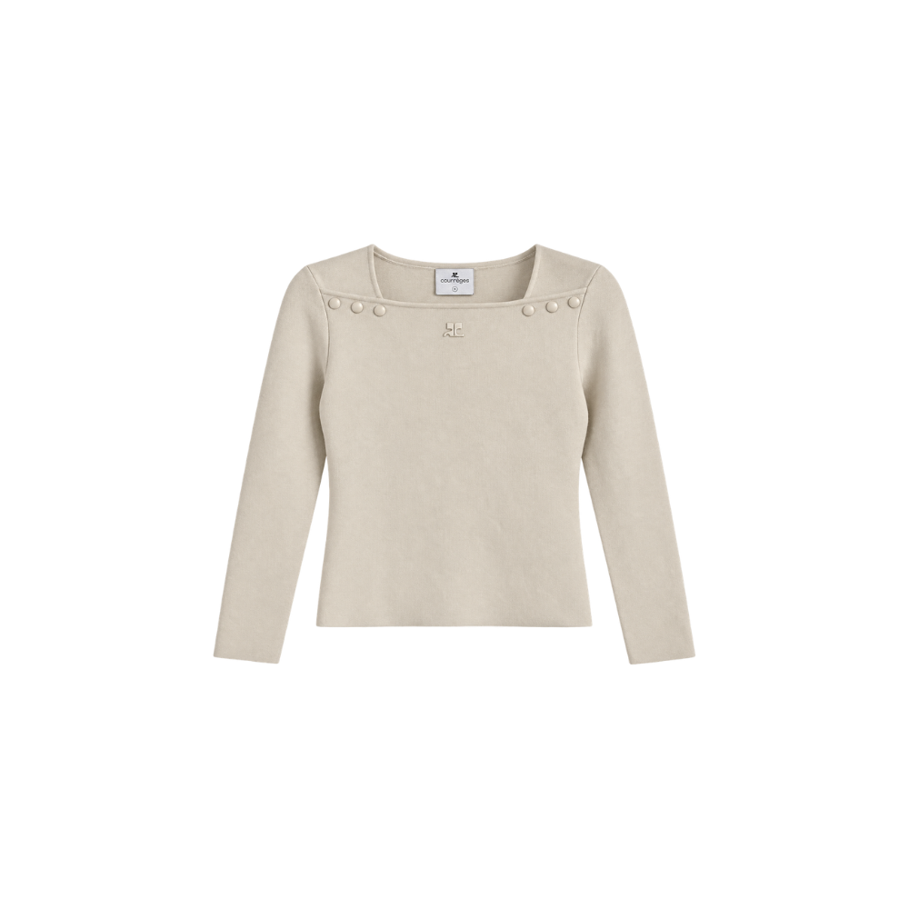 Blusa Malha Creme Courréges