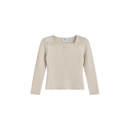 Blusa Malha Creme Courréges
