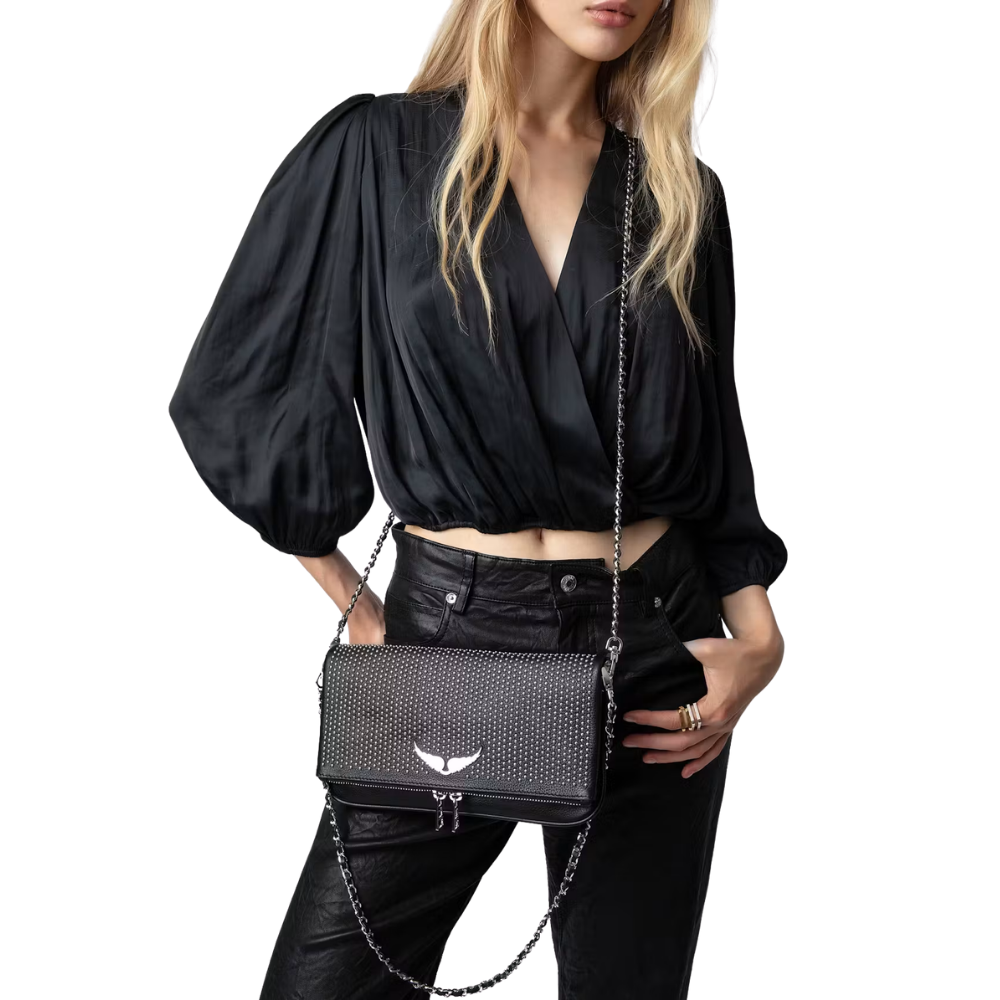 Bolsa Rock Dotted Swiss Clutch Zadig Voltaire