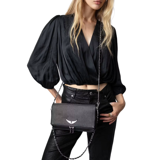 Bolsa Rock Dotted Swiss Clutch Zadig Voltaire