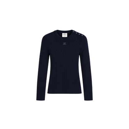 Blusa Canelada Marinho Courréges