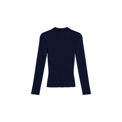 Blusa Canelada Marinho Courréges