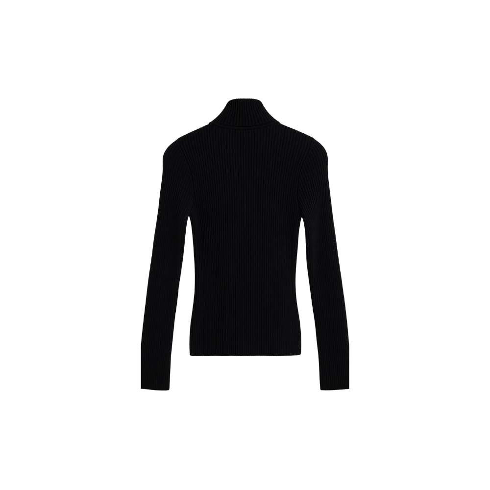 Blusa Canelada Preta Courréges