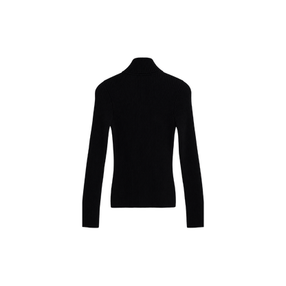 Blusa Canelada Preta Courréges