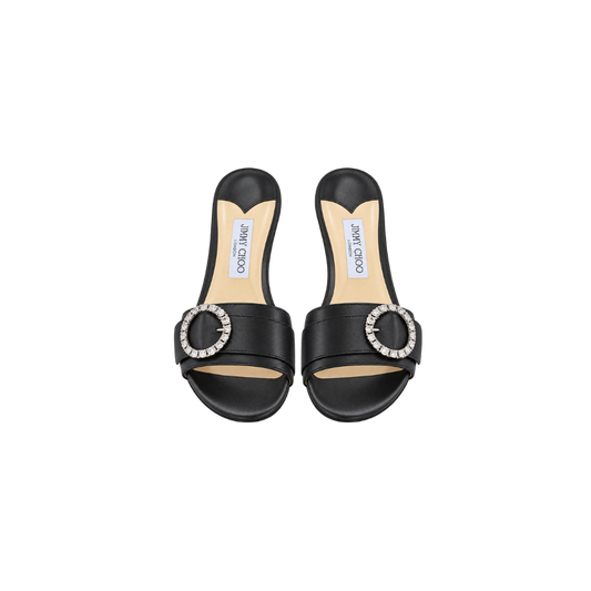 Rasteira Flat Preta Jimmy Choo